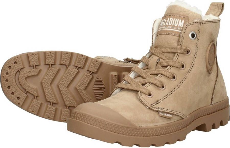 Palladium PAMPA HI ZIP WL Volwassenen VeterlaarzenHoge sneakersDames veterschoenenHalf-hoge schoenen Taupe