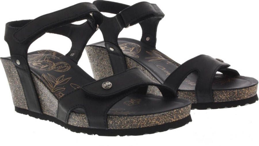 Panama Jack Julia Sandalen Met Sleehak Dames Zwart