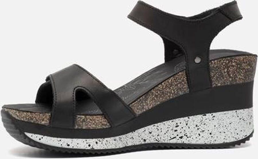 Panama Jack Nica Sport B1 sandalen met sleehak zwart