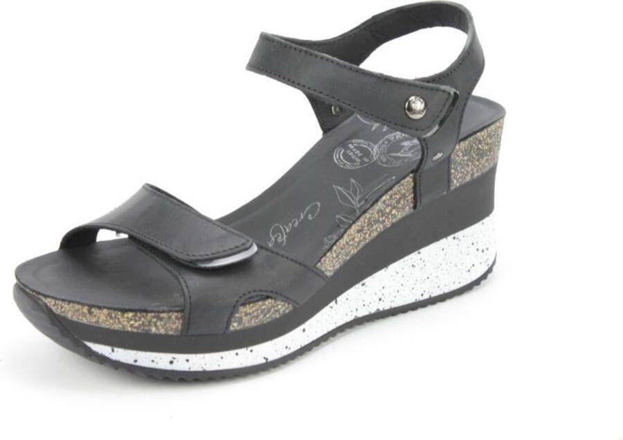 Panama Jack Nica Sport B1 sandalen met sleehak zwart