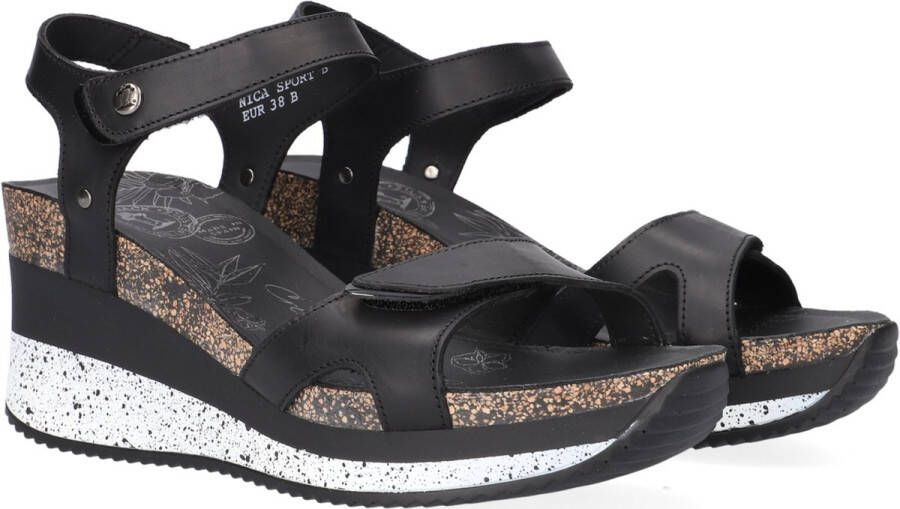 Panama Jack Nica Sport B1 sandalen met sleehak zwart