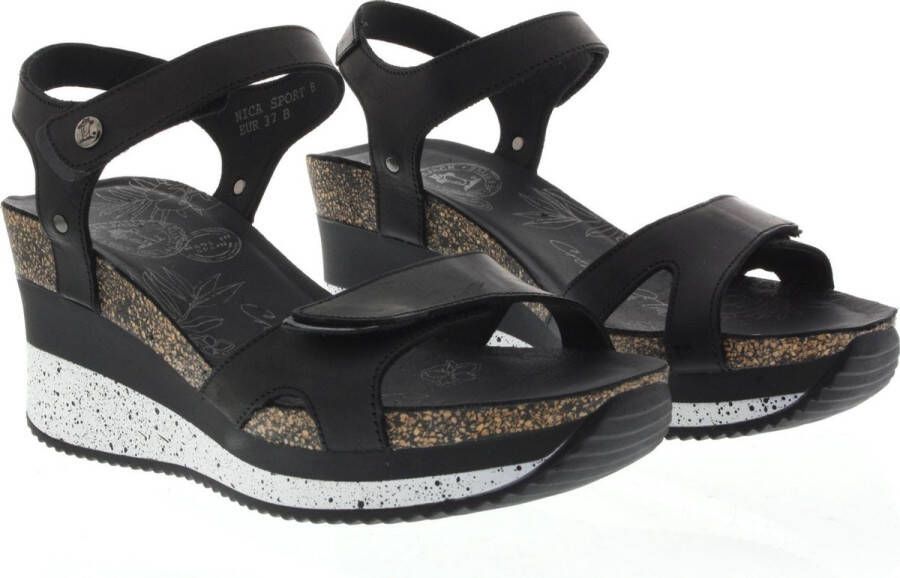 Panama Jack Nica Sport B1 sandalen met sleehak zwart