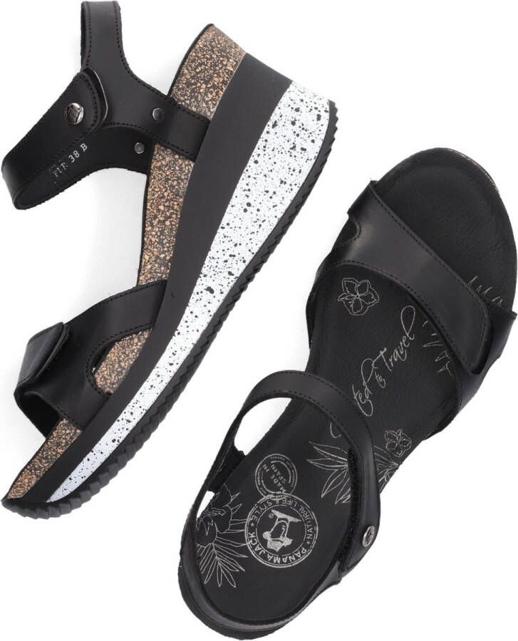 Panama Jack Nica Sport B1 sandalen met sleehak zwart