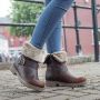 PANAMA JACK Singapur B23 Bruin Leer Biker boots Dames - Thumbnail 8