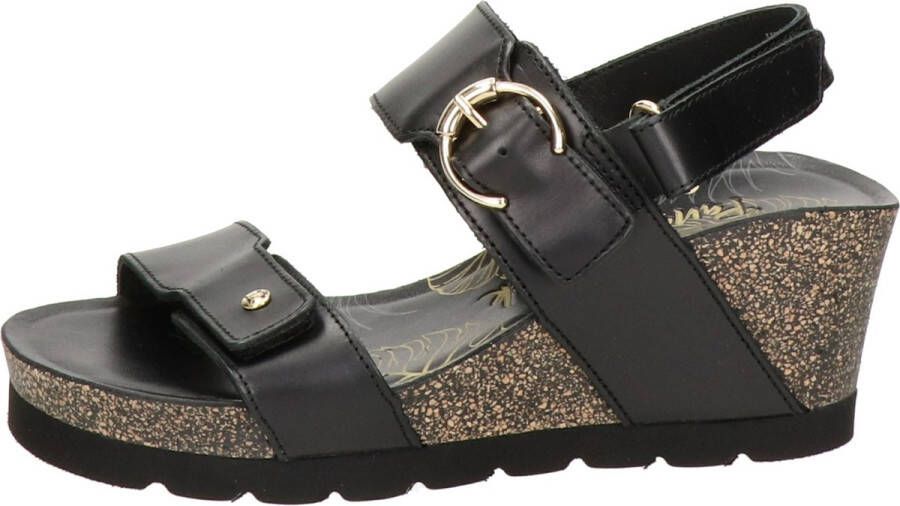 Panama Jack Velvet B1 Sandalen Met Sleehak Zwart