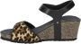 Panama Jack Victory Leopard B3 sandalen met sleehak zwart - Thumbnail 7