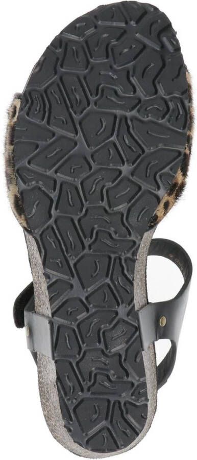 Panama Jack Victory Leopard B3 sandalen met sleehak zwart