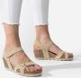 Panama Jack Beige Sleehak Sandalen met Klittenbandsluiting Beige Dames - Thumbnail 14