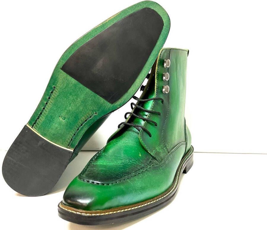 Pantera Pelle Shoes Lederen groene laars