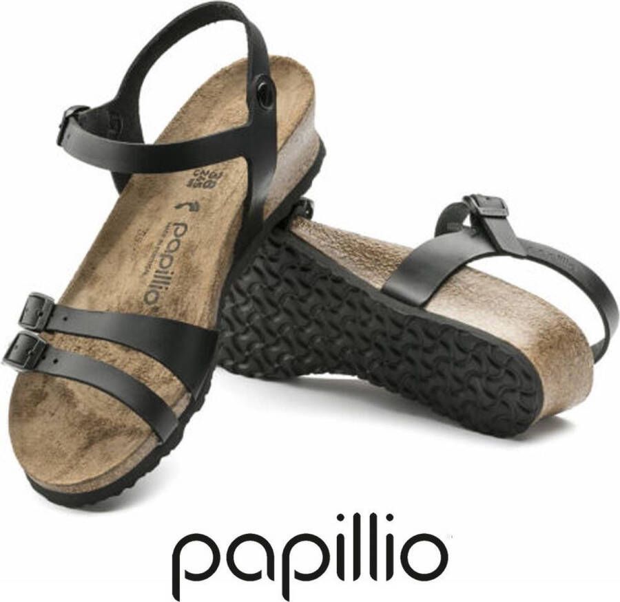 Cyberruimte belofte werkzaamheid Birkenstock Papillio Lana sandalen met sleehak zwart - Schoenen.nl