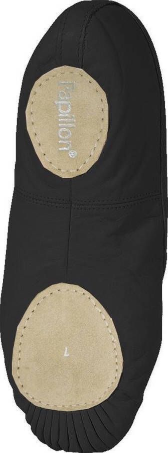 Papillon Zwarte balletschoenen PA1012 Canvas Heren Dames balletschoen Suede splitzool