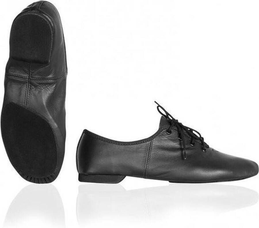 Papillon Zwarte jazzschoenen van leer PA1214 Suède splitzool Vetermodel – - Foto 2