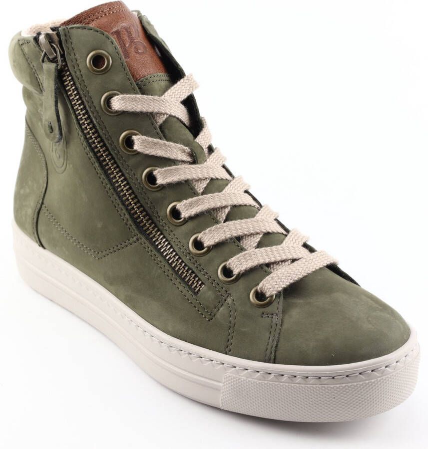 Paul Green 4024 Hoge sneakers Dames Groen