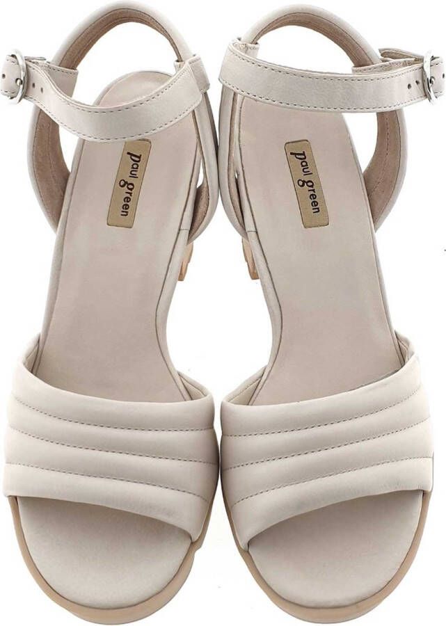 Paul Green 7928~~~~~~~~~~~~~~~~~~~~~~~~~~ Sandalen met hakDames Sandalen Wit beige