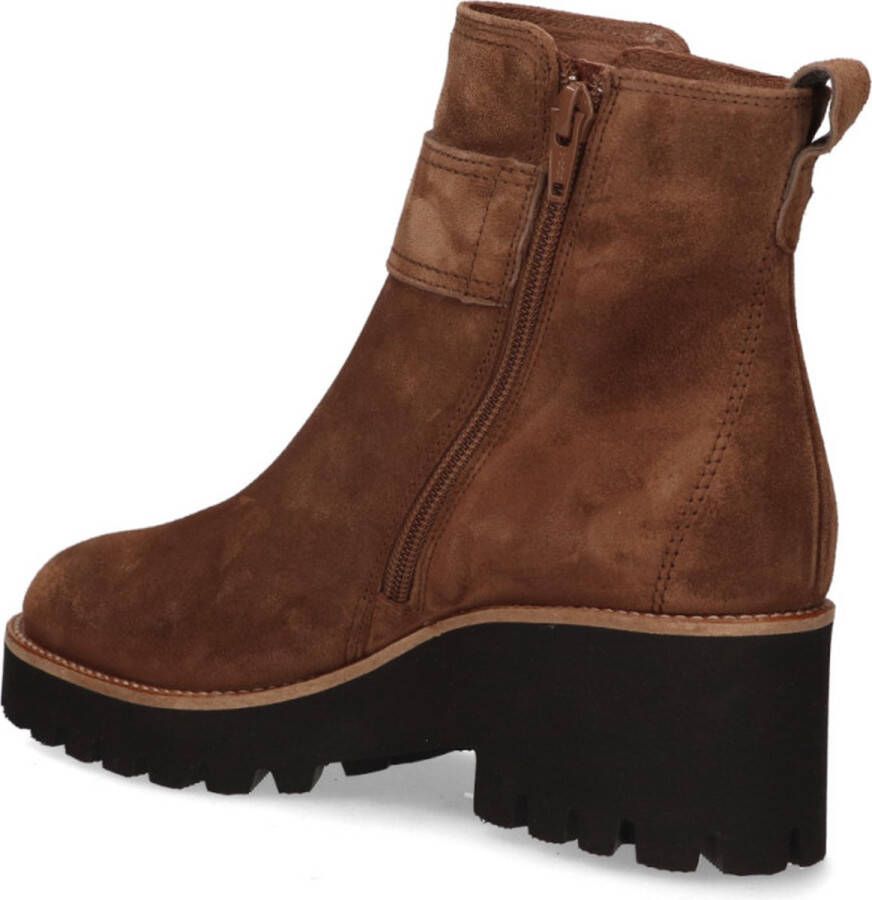 Paul Green 9763 Enkellaarsjes Enkelboots met rits Dames Cognac