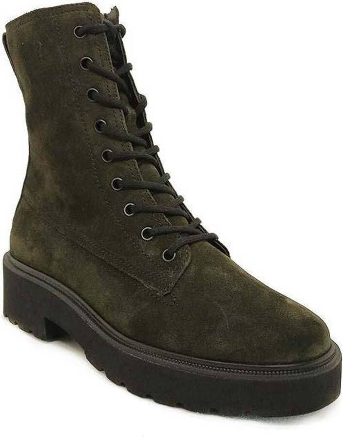 Paul Green Groene Veterboots Soft Suede