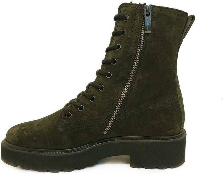 Paul Green Groene Veterboots Soft Suede