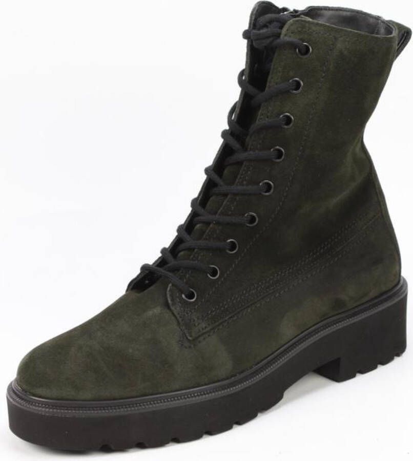 Paul Green Groene Veterboots Soft Suede