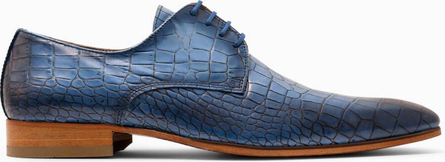 Paulo Bellini Carbonia Heren Veterschoenen Blauw Croco