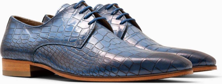 Paulo Bellini Carbonia Heren Veterschoenen Blauw Croco