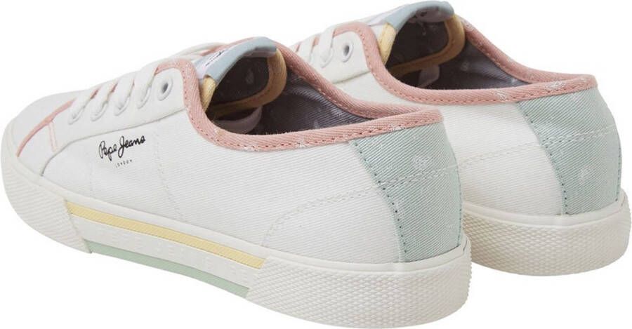 Pepe Jeans Brady Bandan Lage Sneakers Wit Vrouw