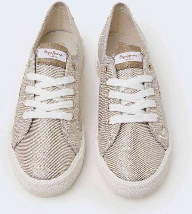 Pepe Jeans Brady Party Lage Sneakers Goud Vrouw