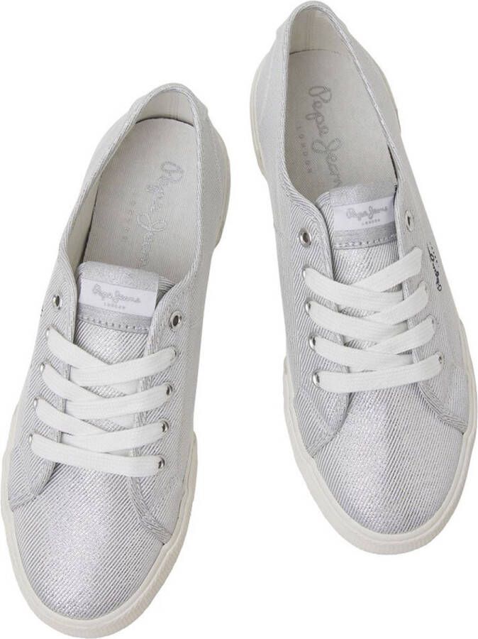 Pepe Jeans Brady Party Lage Sneakers Silver Dames