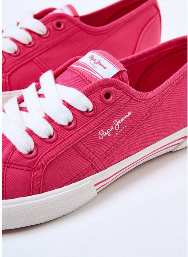 Pepe Jeans Gecombineerde Stoffen Sneakers Pink Dames - Foto 2
