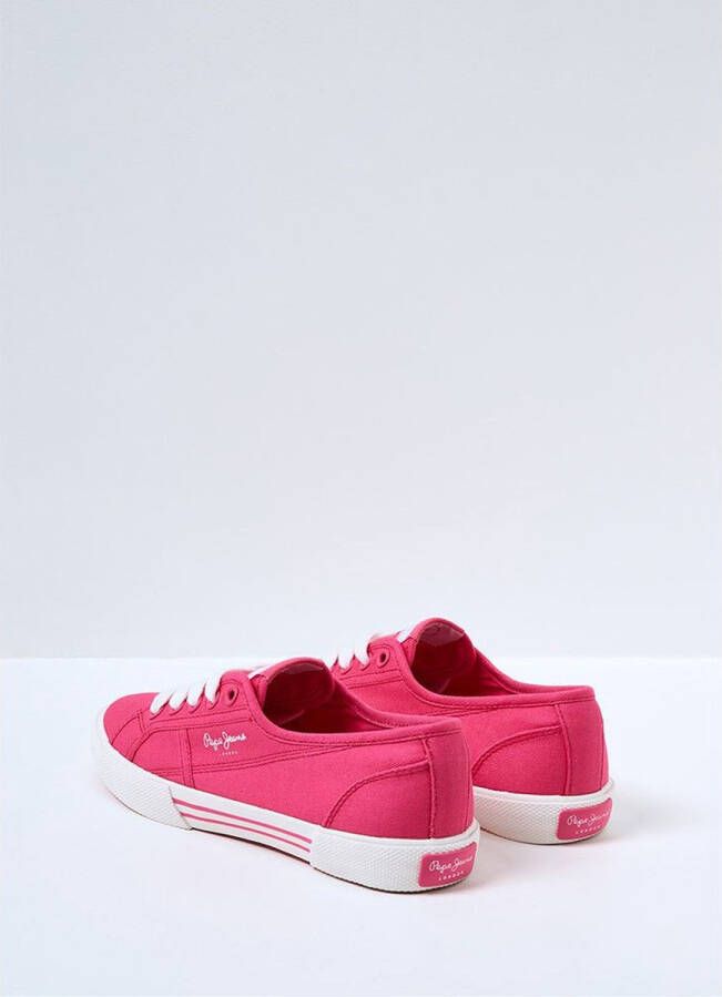 Pepe Jeans Gecombineerde Stoffen Sneakers Pink Dames - Foto 3