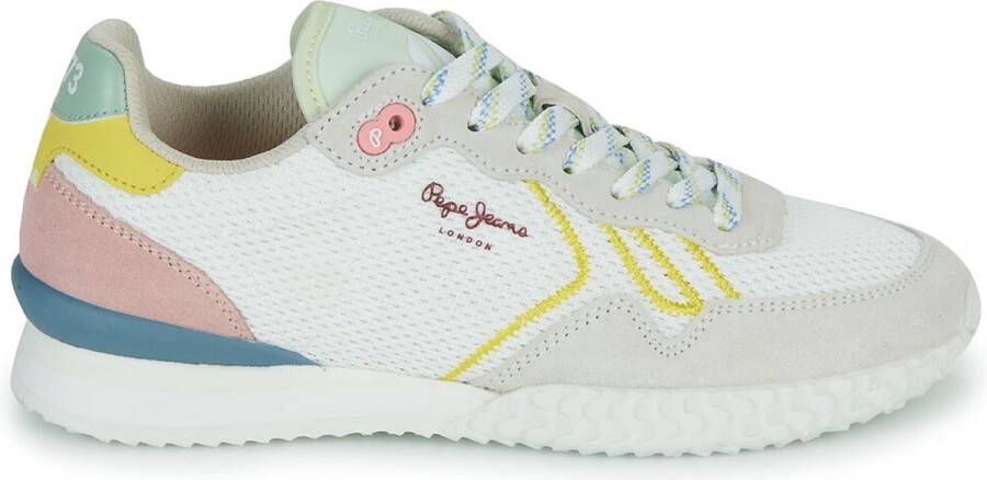 Pepe Jeans Holland Mesh Lage Sneakers Wit Vrouw