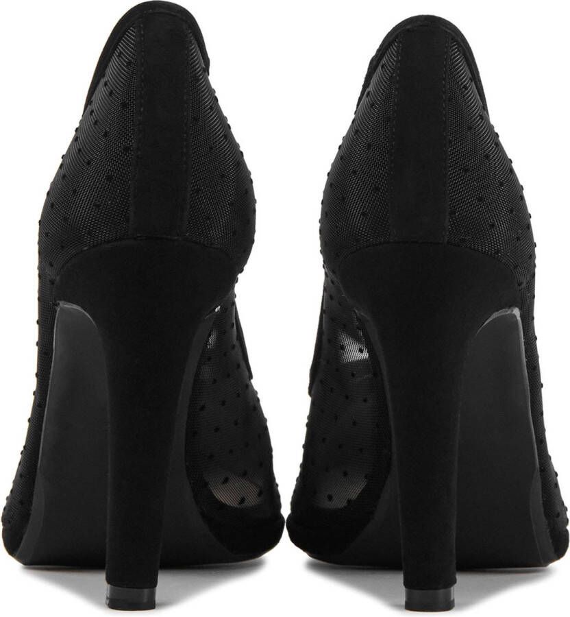 Peter Kaiser Pumps Stiletto Dames Damesschoenen Canvas Blokhak hoogte Caileen Zwart