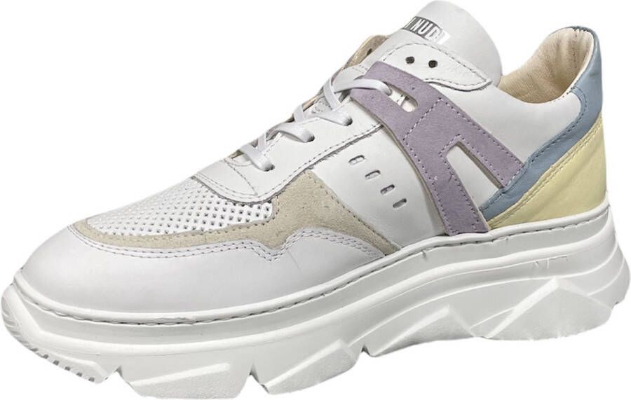 Piedi Nudi M42115 Lage sneakers Leren Sneaker Dames Wit