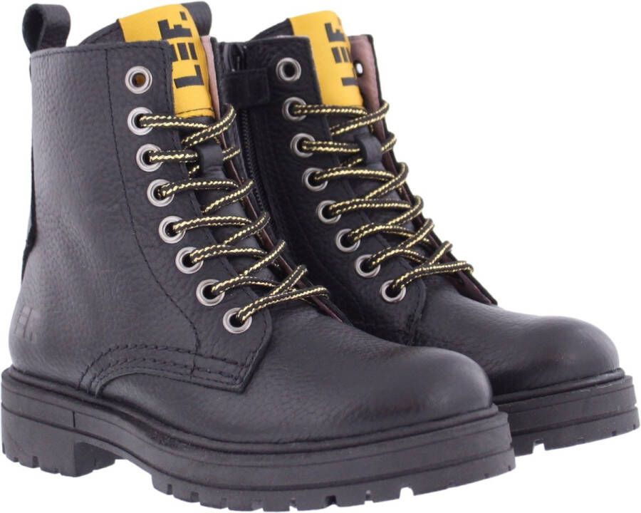 Piedro Lef Fire Boots Zwart Leer Wijdtemaat Standaard