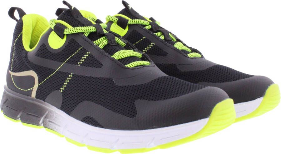 Piedro Sport Dex Sneakers Zwart Geel Vetersluiting Schoen Valt kleiner: bestel een maat groter - Foto 5