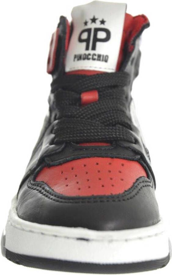 Pinocchio P1246 Hoge sneakers Leren Sneaker Jongens Zwart