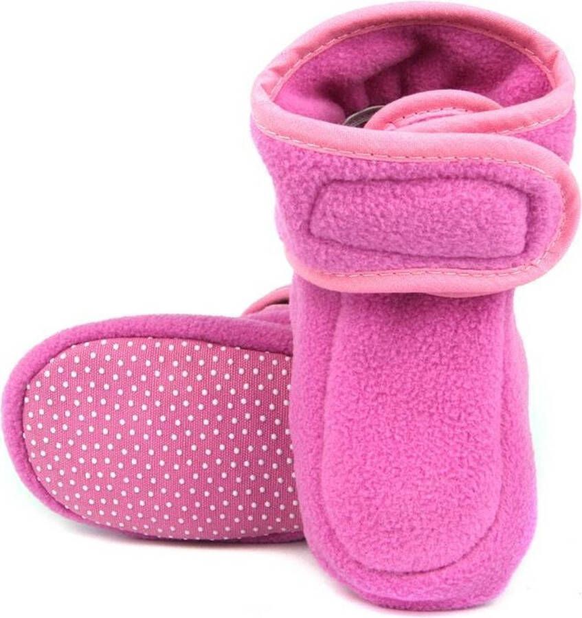 Playshoes fleece slofjes fuchsia