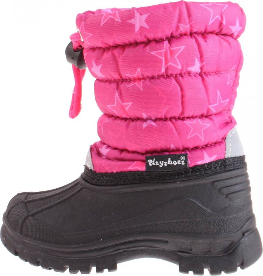 Playshoes Winterlaarzen voor kinderen met trekkoord Roze sterren -29EU - Foto 4