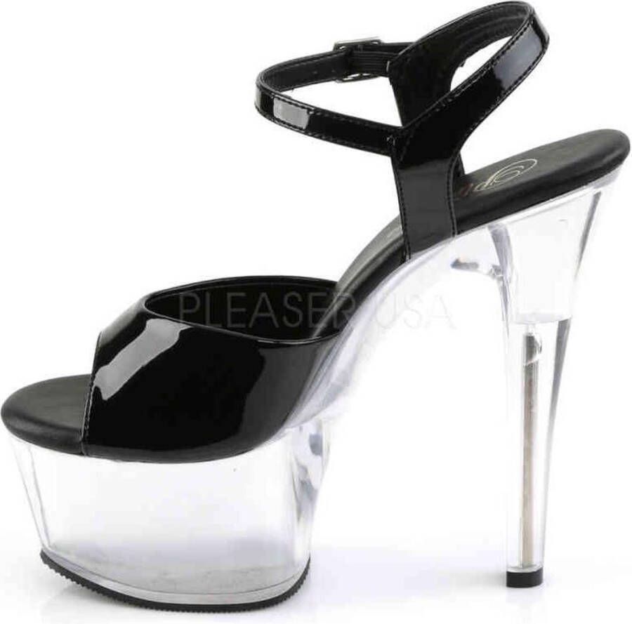 Pleaser Sandaal met enkelband Paaldans schoenen 35 Shoes ASPIRE 609 Paaldans schoenen Zwart Transparant - Foto 3