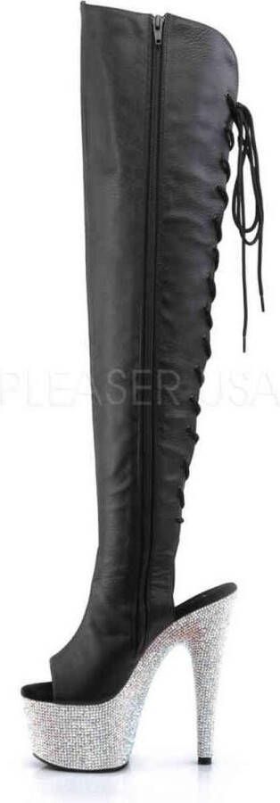 pleaser BEJEWELED-3019DM-7 Plateau Overknee Laarzen Paaldans schoenen 39 Shoes Zwart
