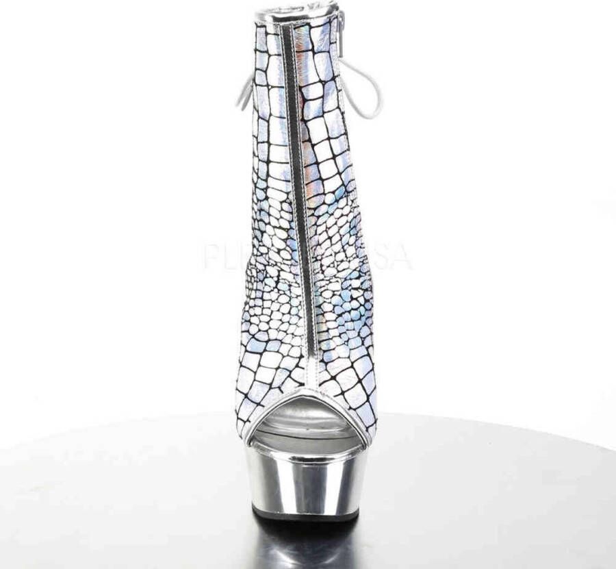 pleaser DELIGHT-1018HG Plateau Laarzen 40 Shoes Zilverkleurig