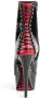 Pleaser = | DELIGHT 1025 | 6 Heel 1 3 4 PF Peep Toe Corset Style Ankle Boot Side Zip - Thumbnail 5