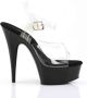 Pleaser DELIGHT-608 Sandaal met enkelband 41 Shoes Zwart Transparant - Thumbnail 3