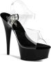 Pleaser DELIGHT-608 Sandaal met enkelband 41 Shoes Zwart Transparant - Thumbnail 4