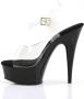 Pleaser DELIGHT-608 Sandaal met enkelband 41 Shoes Zwart Transparant - Thumbnail 6