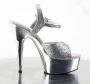 Pleaser 5 = | DELIGHT 609G | 6 Heel 1 3 4 Silver Chrome PF Ankle Strap Sandal - Thumbnail 2