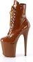 Pleaser FLAMINGO-1020 Plateau Laarzen Paaldans schoenen 41 Shoes Bruin - Thumbnail 2