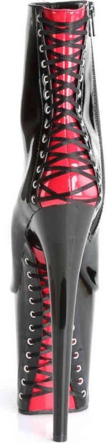 pleaser FLAMINGO-1025 Plateau Laarzen Paaldans schoenen Paaldans schoenen 37 Shoes Zwart Rood