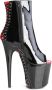 Pleaser Plateau Laarzen Paaldans schoenen 39 Shoes FLAMINGO 1025 Paaldans schoenen Zwart Rood - Thumbnail 4