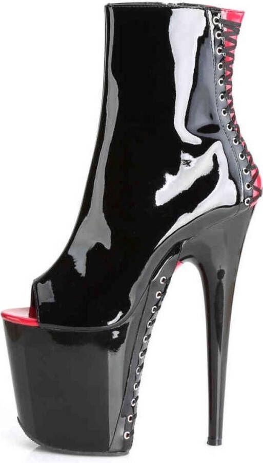 pleaser FLAMINGO-1025 Plateau Laarzen Paaldans schoenen Paaldans schoenen 37 Shoes Zwart Rood