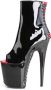 Pleaser Plateau Laarzen Paaldans schoenen 39 Shoes FLAMINGO 1025 Paaldans schoenen Zwart Rood - Thumbnail 5